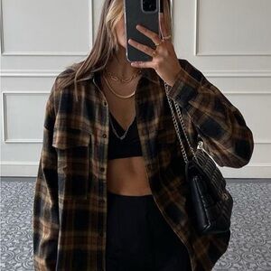 NWOT 12th Tribe Fireside Mocha Plaid Flannel